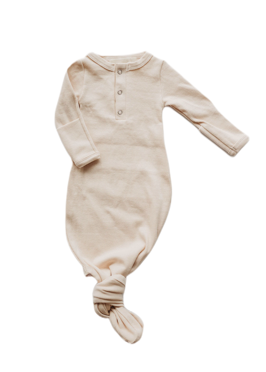 Organic cotton knotted gown in "Oat"