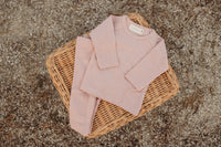 Organic cotton ribbed knit set in "Mauve"