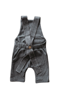 Organic cotton ribbed knit overall in "True Grey"