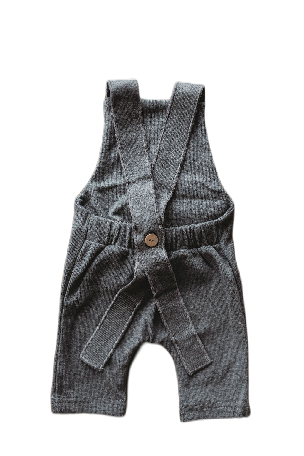 Organic cotton ribbed knit overall in "True Grey"