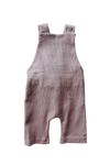 Organic cotton ribbed knit overall in "Mauve"