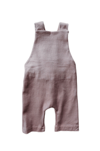 Organic cotton ribbed knit overall in "Mauve"