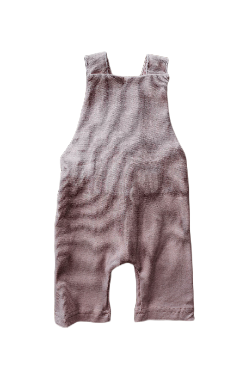 Organic cotton ribbed knit overall in "Mauve"