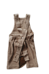 Organic cotton ribbed knit overall in "Wheat"