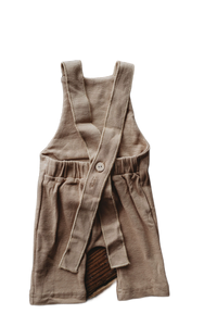 Organic cotton ribbed knit overall in "Wheat"