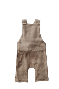 Organic cotton ribbed knit overall in "Wheat"