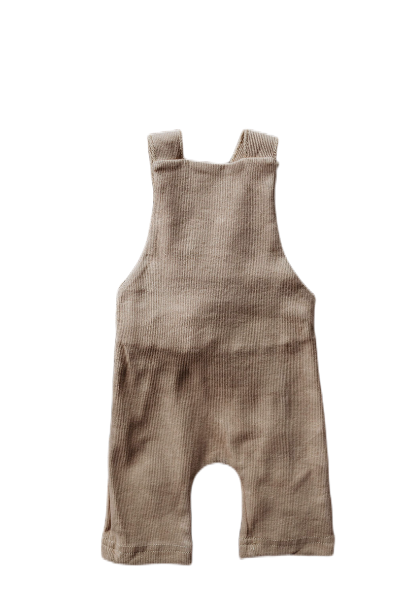 Organic cotton ribbed knit overall in "Wheat"